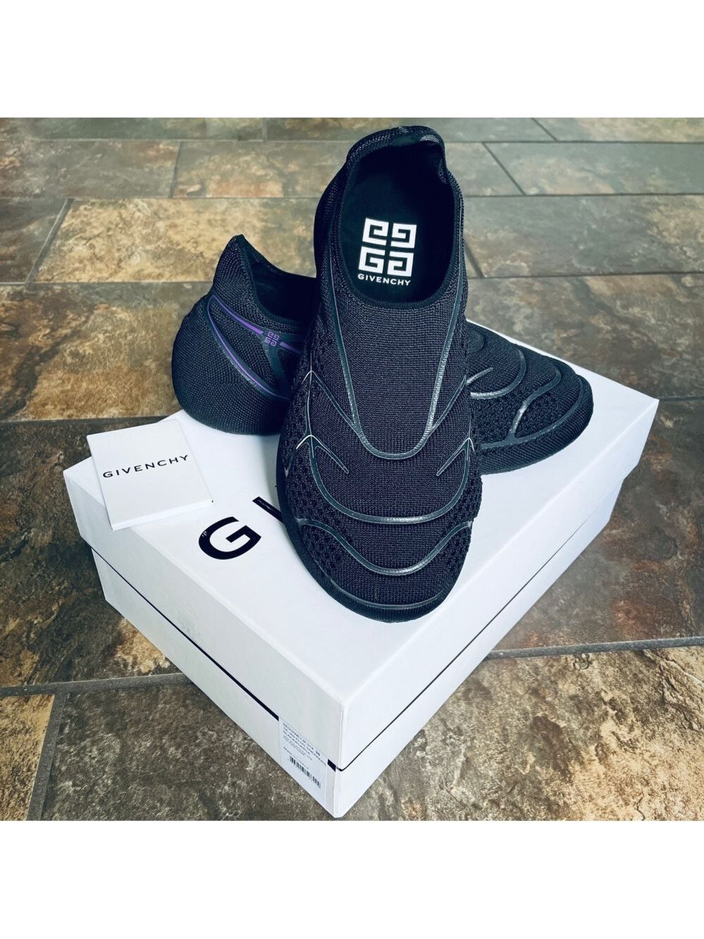 $995 Givenchy TK-360+ Black Low Top Knit Sneakers in Mesh NWT!!